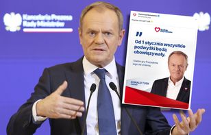 Grafika z Tuskiem rozgrzała sieć. „Co za geniusz na to wpadł”