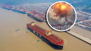 Eksplozja w chińskim porcie. „Płomienie i gęsty dym”